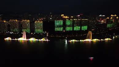 吉林松花江上喷泉全景视频的预览图